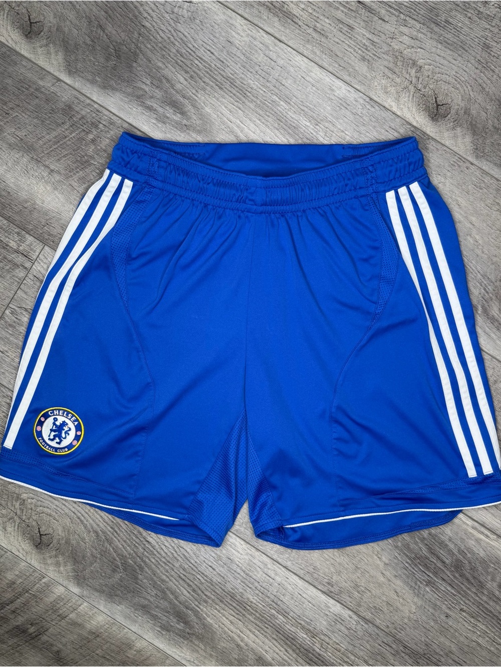 adidas Chelsea FC Blue Men's Athletic Shorts with White Stripes